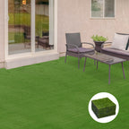 Outsunny garden tiles with synthetic grass 30x30cm 10 pieces, artificial lawn density 6500, green - Borgè