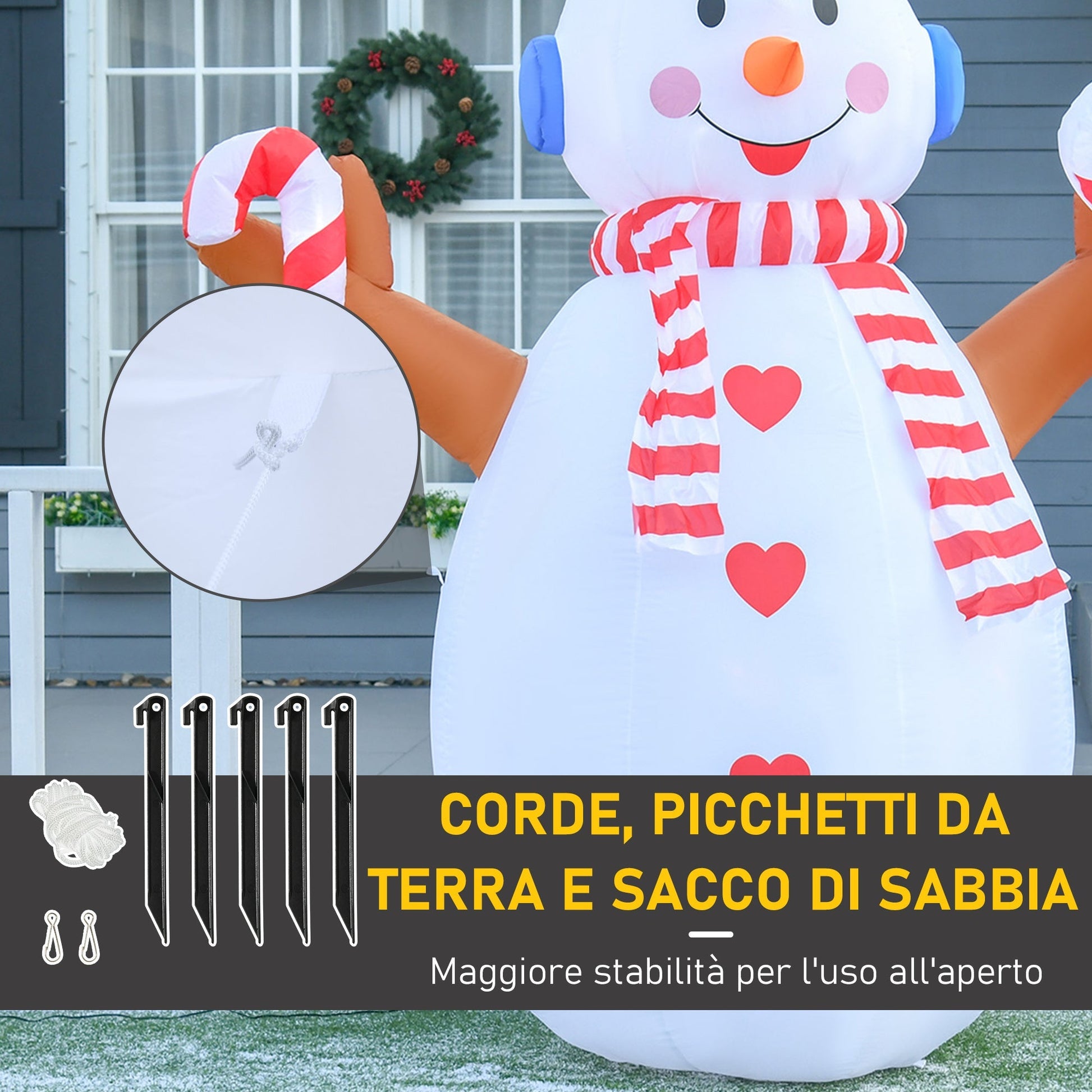 puppet of inflatable snowfall waterproof with 240cm LED lights - white - Borgè