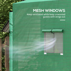 Outsunny Wall Garden greenhouse with 2 roller shown doors and covers in PE Anti UV, 200x80x200cm, Green - Borgè