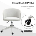 Vash office chair with adjustable height, wheels and swivel session in fabric, light Grey - Borgè