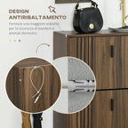 Homcom Mobile 3 -level shoe rack with adjustable shelves for 18 Paia Max, in Truciolato, 63x24x114 cm - Borgè