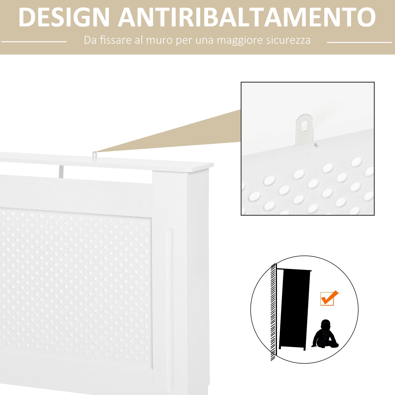 Cover the Wooden Grilled Wooden, 151.5x82x19cm - Borgè