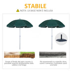 2x2.3m Portable Outdoor Umbrella with Tilting Canopy in Dark Green Polyester - Borge' Group Limited